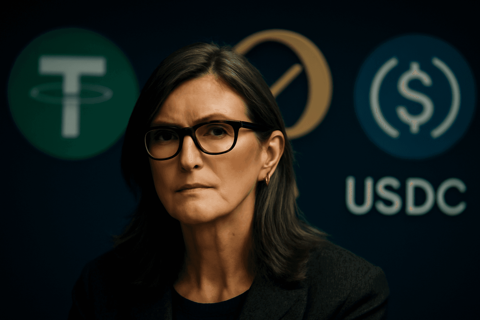 Cathie Wood Expresses Skepticism About OUSD's Potential to Compete with USDT and USDC