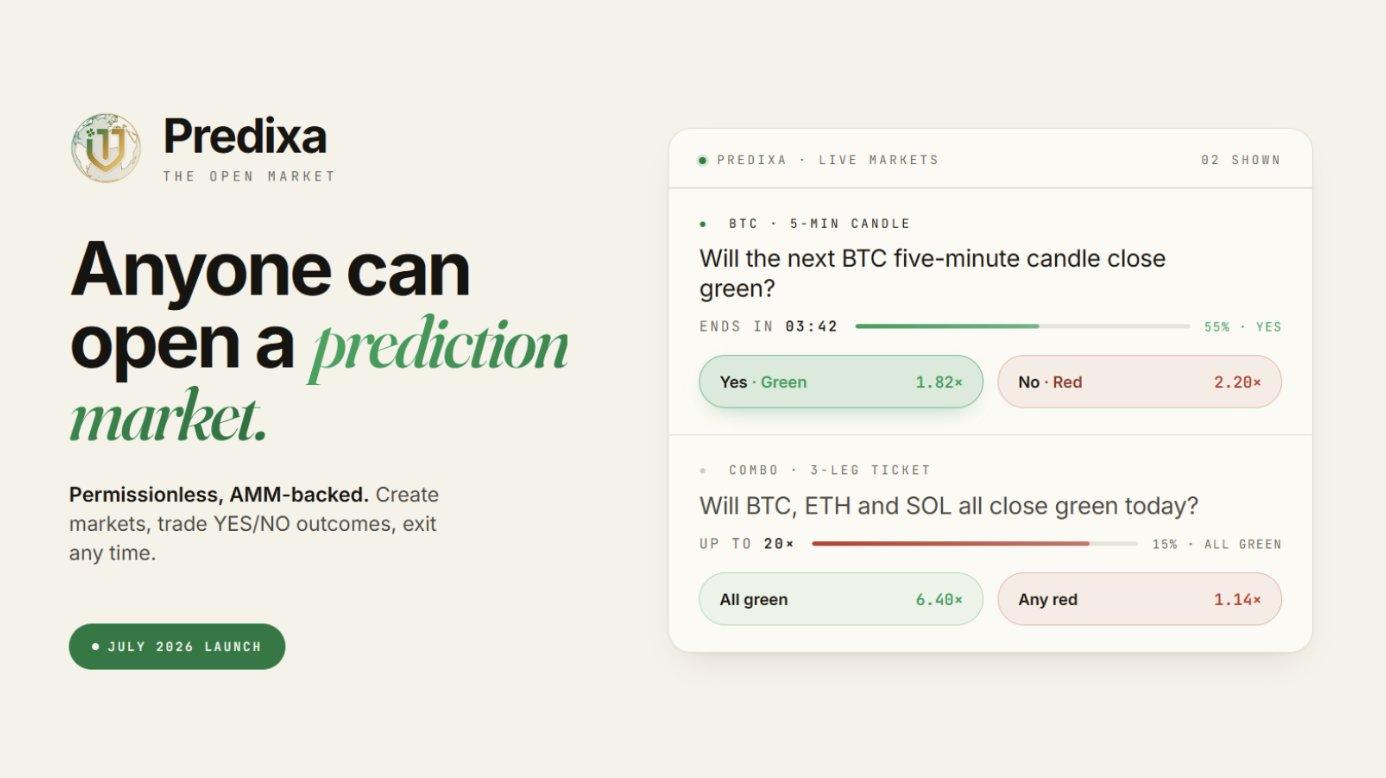 Predixa Gears Up for July 2026 Launch as a New Decentralized Prediction Market