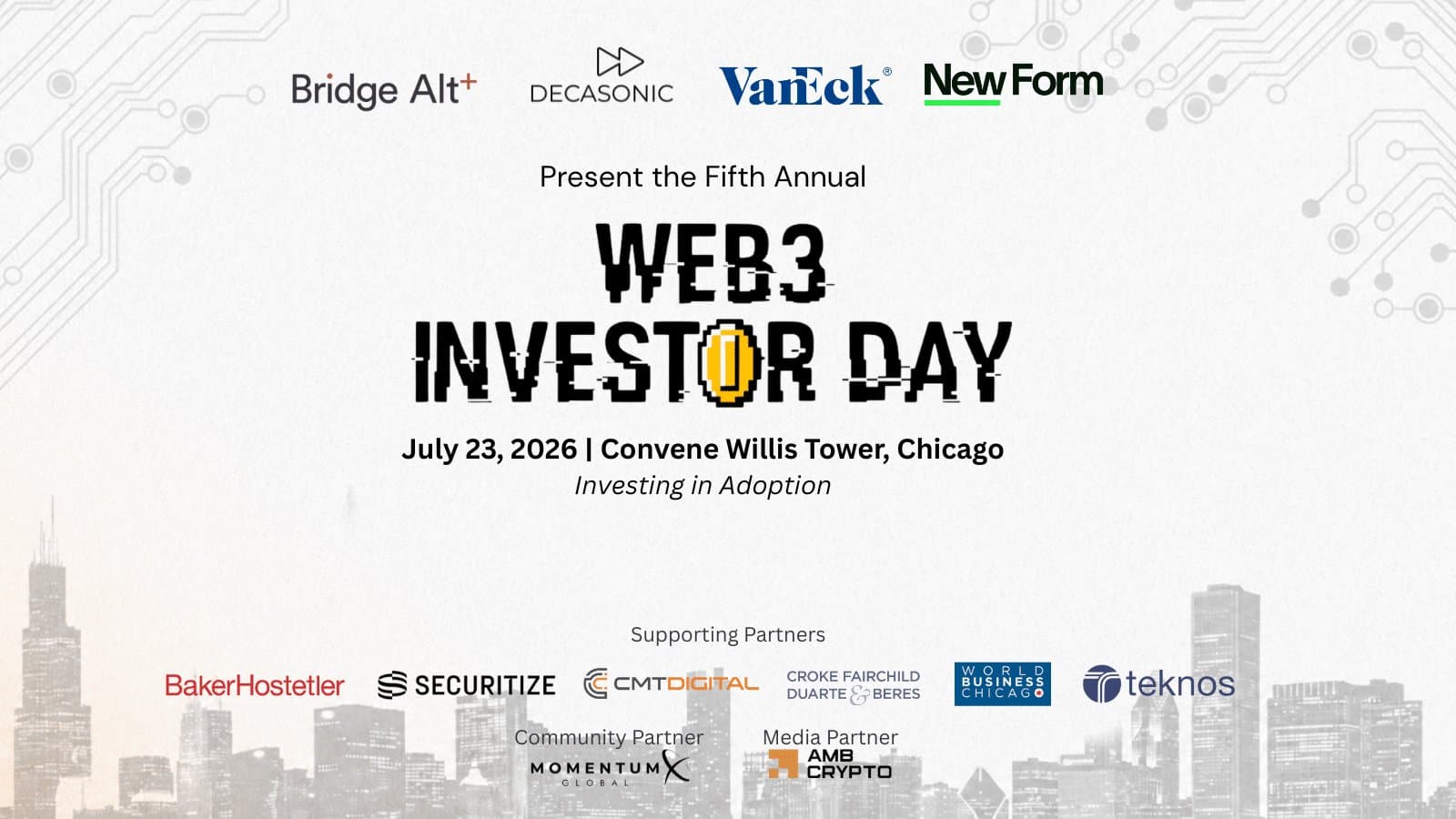 Leading Investors to Gather in Chicago for Web3 Investor Day 2026
