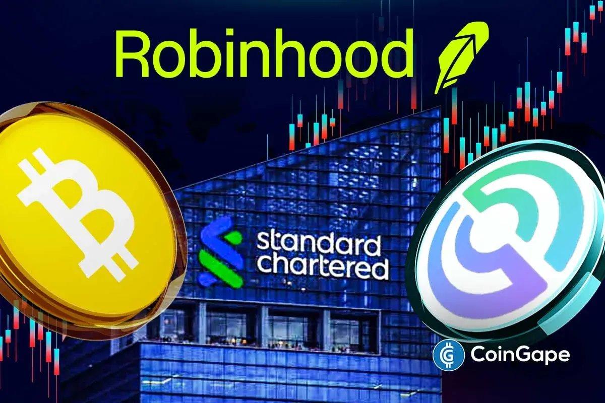Crypto Insights: Standard Chartered Projects $100K BTC, Robinhood's Chain Buzz, and Circle's Banking Move